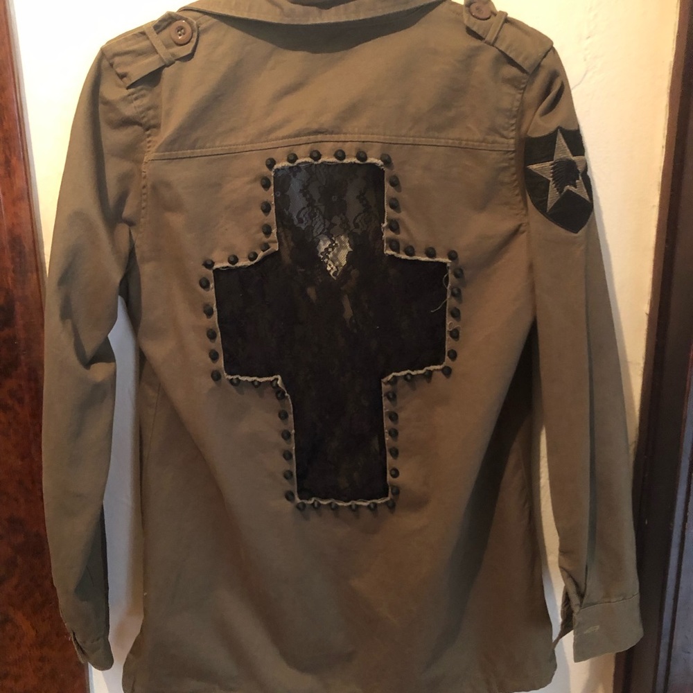 Green military jacket